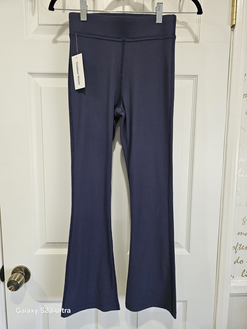 Outdoor Voices Superform Ribbed Dark Navy Flare Yoga Pants XS - Picture 2 of 14